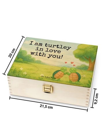 Mr. & Mrs. Panda Teebeutelbox Schildkröten Paar Design mit Spruch in Weiß