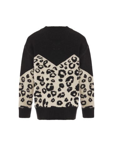 IMANE Damen Strickpullover in Schwarz Beige