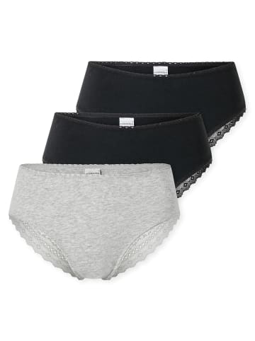 Schiesser Slip 3er Pack in Schwarz/Grau