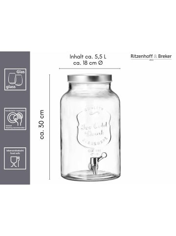 Ritzenhoff & Breker Getränkespender Olli 5,5 l in transparent