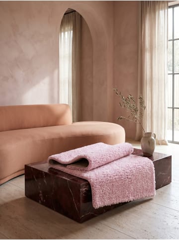 KADIMA DESIGN Teppich Hochflor Shaggy Waschbar Einfarbig RHEIN Strapazierfähig in Pink