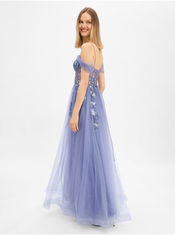 Unique Abendkleid in indigo - 0001