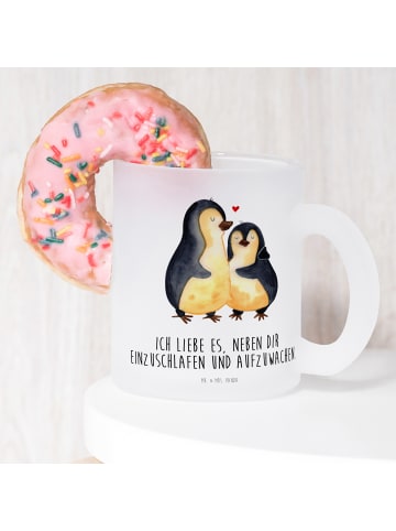 Mr. & Mrs. Panda Kaffeetasse Pinguine Einschlafen mit Spruch in Transparent