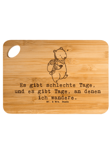 Mr. & Mrs. Panda Schneidebrett Bär Wandern mit Spruch in Braun