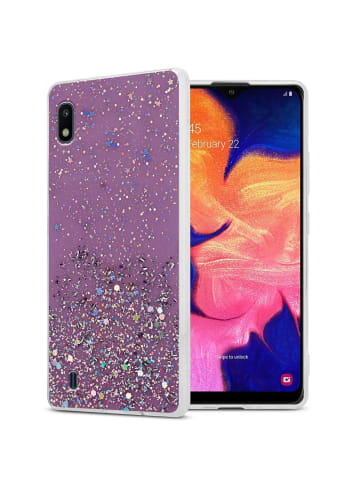 cadorabo Hülle für Samsung Galaxy A10 / M10 Glitter in Lila mit Glitter