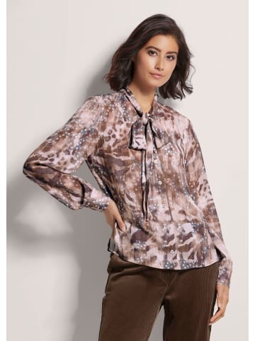 MADELEINE Hemdbluse mit Print und Stehkragen in espresso / multicolor