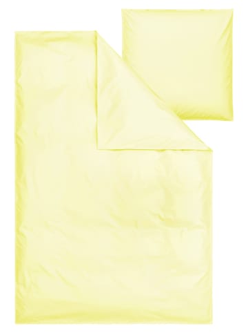 MELA Unisex Perkal Bettwäsche Set BHANU in soft lemon