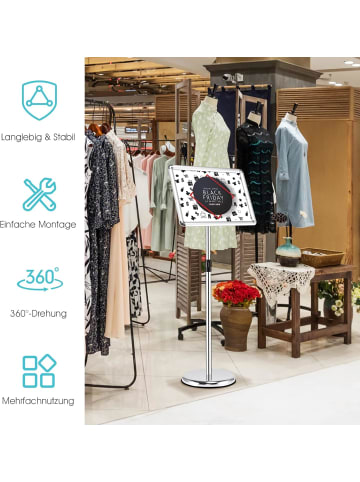 COSTWAY Infoständer A3 höhenverstellbar in Silber