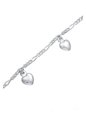 Elli Armband 925 Sterling Silber Bettelarmband, Herz, Figaro in Silber