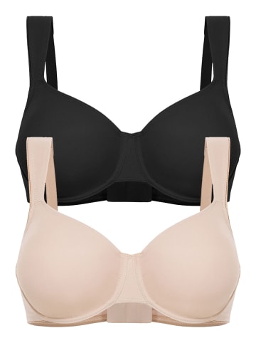 Conturelle 2er Pack Minimizer BH mit Bügel in sand schwarz