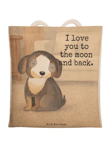 Mr. & Mrs. Panda Tasche Hund Entspannen Design mit Spruch in Weiß