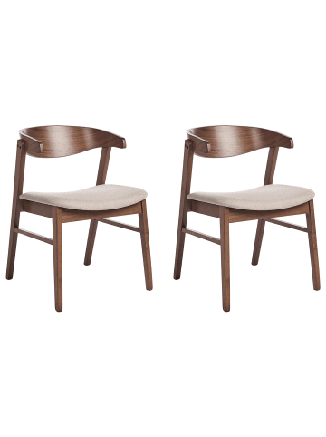 Beliani 2er-Set Esszimmerstuhl LILLY in Beige/Braun