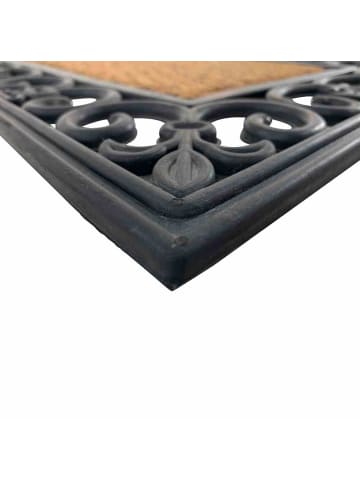 Siena Garden Fussmatte Gazelle rechteckig 45 x 75 cm aus Gummi / Kokosfasern in Natur/Schwarz