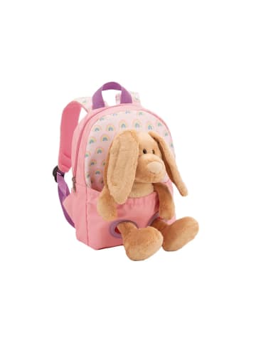 Nici Rosa Rucksack mit Plüschtier Hase, rosa, ab 3 Jahre