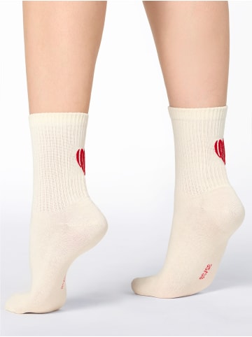 Nur Die  Freizeitsocken Socken Good Vibes Tennissocken in HERZ ROT