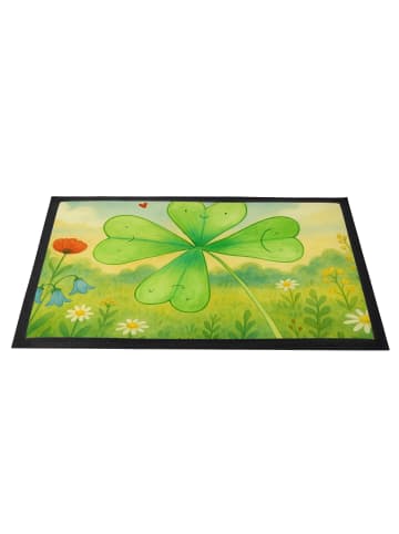 Mr. & Mrs. Panda Schmutzfangmatte Blume Kleeblatt Design ohne Sp... in Weiß