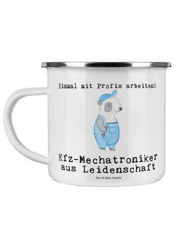 Mr. & Mrs. Panda Camping Emaille Tasse Kfz-Mechatroniker Leidens... in Weiß