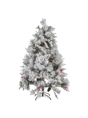 Beliani Weihnachtsbaum MASALA in Weiß/Grün - (W) 120 x (H) 180 x (L) 120 cm