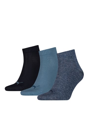 Puma Socken 3er Pack in Dunkelblau/Blau/Hellblau