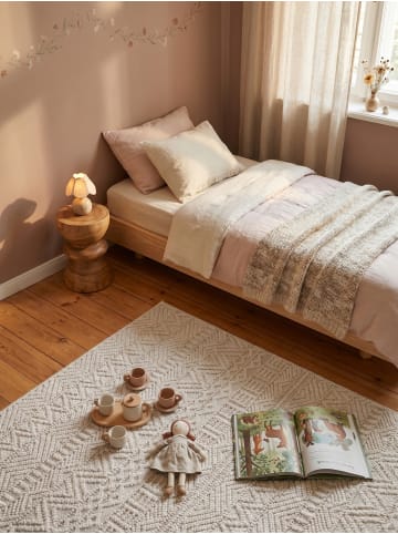 KADIMA DESIGN Flachgewebe-Teppich Ethno Streifen Boho Pflegeleicht in Creme