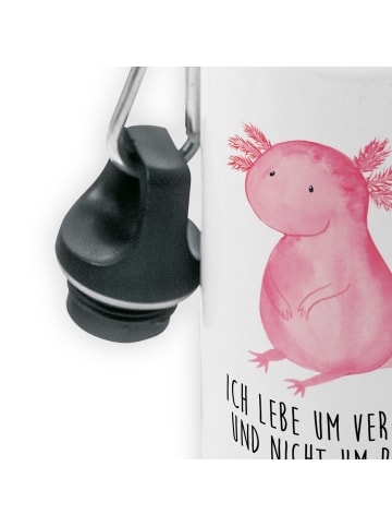 Mr. & Mrs. Panda Trinkflasche Axolotl Niedlich mit Spruch in Weiß