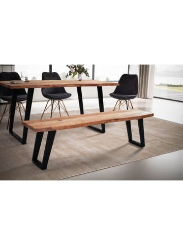 FineBuy Sitzbänk in Braun / Akazie / 160x40x46