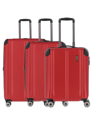 travelite City - 4-Rollen-Trolley Set 3tlg. L/M/S (rot) in rot
