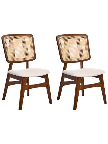 Beliani 2er-Set Esszimmerstuhl ALCOVA in Braun