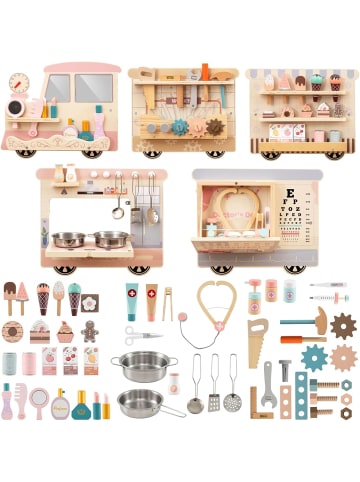 COSTWAY Busy Board wandmontiert ab 1 Jahr in Hellbraun