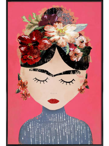 Juniqe Poster in Kunststoffrahmen "Frida Pink" in Rosa