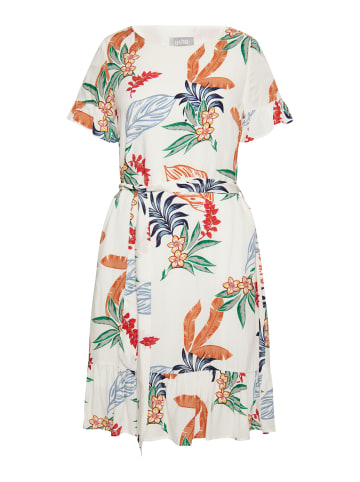Usha Damen Kleid in Wollweiss Mehrfarbig