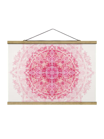 WALLART Stoffbild - Mandala Aquarell Ornament pink in Pink