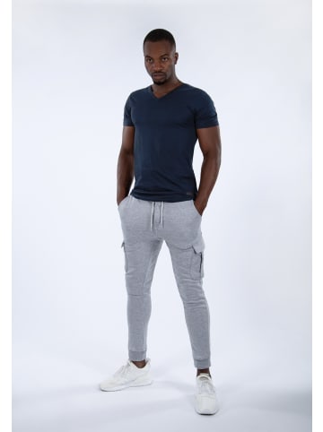 Alessandro Salvarini Jogginghose Alessandro Salvarini Herren Jogging Cargo Hose AS271 in Hellgrau
