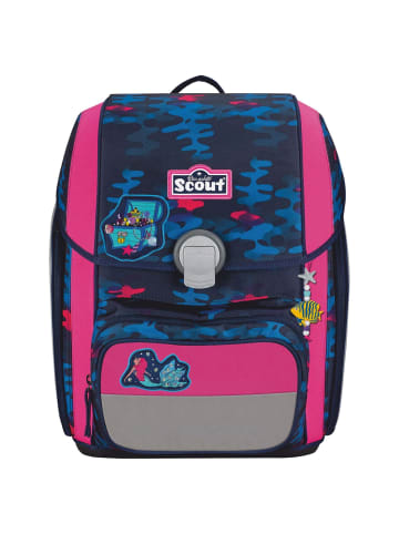 Scout Genius DIN - Schulranzen Set 4 tlg. mit Turnbeutel (Action) in Magic Sea