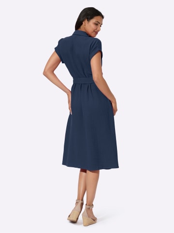 Sieh an! Baumwollkleid in dunkelblau