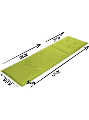 Aspero 2 Polsterauflagen Sonnenliegenauflage in Grün