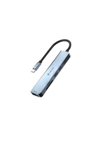 COFI 1453 Devia Adapter HUB 5in1 USB-C 3.1 auf 3x USB 3.0 + SD/TF in Dunkelgrau