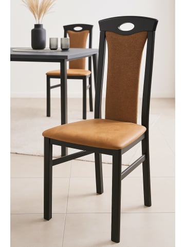 möbel-direkt Esszimmerstuhl, Massivholzstuhl (2 Stück) Zac in schwarz / gelb