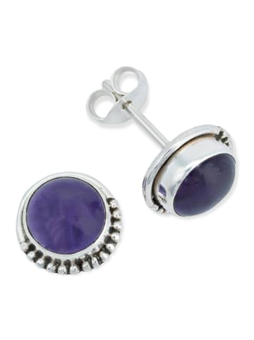 mantraroma 925er Silber - Ohrstecker (L) 9 x (B) 9 mm mit Amethyst