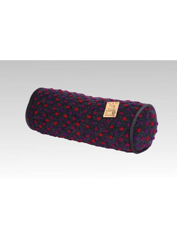 Linke Licardo Kissenrolle Nackenrolle Wolle Noppen 42 x 14 cm in anthrazit