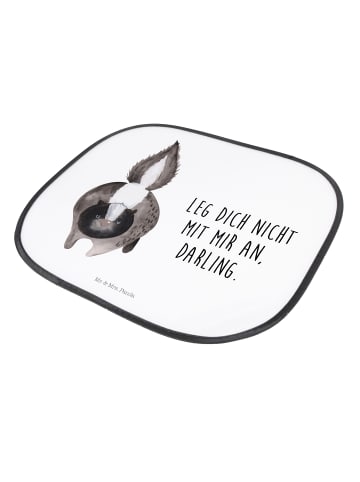 Mr. & Mrs. Panda Auto Sonnenschutz Stinktier Angriff mit Spruch in Weiß