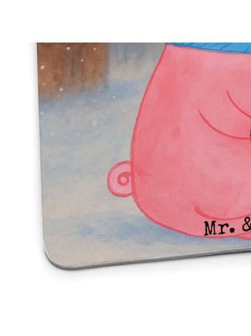 Mr. & Mrs. Panda Bierdeckel Schwein Glühwein Design ohne Spruch in Weiß