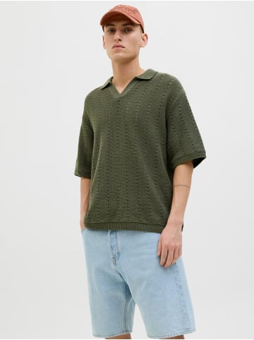 Jack & Jones Gestricktes Polo in Olive Night