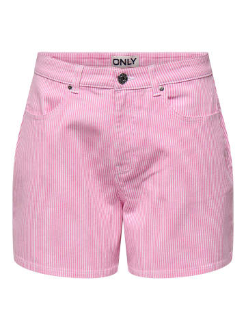 ONLY Gestreifte Bermuda Shorts mit Taschen in Pink