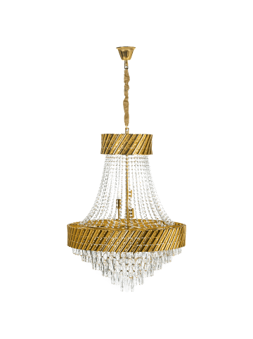 Beliani Kronleuchter KARSA in Gold/Transparent - (W) 70 x (H) 150 x (L) 70 cm