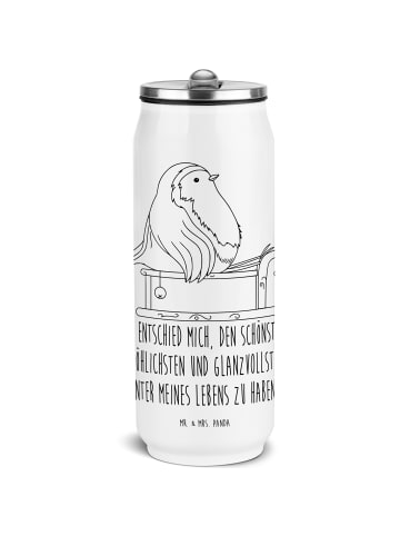 Mr. & Mrs. Panda Trinkflasche Rotkehlchen Schlitten mit Spruch in Weiß