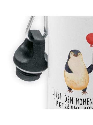 Mr. & Mrs. Panda Wasserflasche Pinguin Luftballon mit Spruch in Weiß