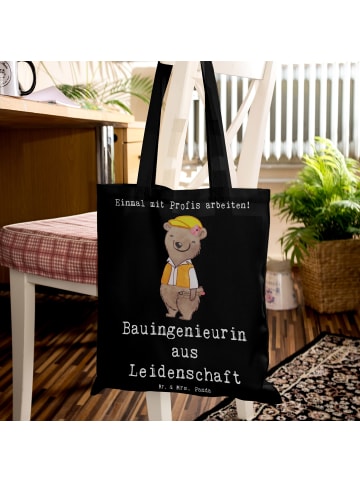 Mr. & Mrs. Panda Schultasche Bauingenieurin Leidenschaft mit Spruch in Schwarz