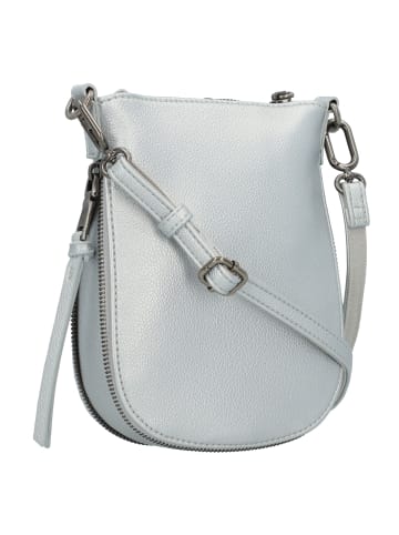 FREDs BRUDER Bestie Mini Bag Umhängetasche Leder 15.5 cm mit Dehnfalte in silver