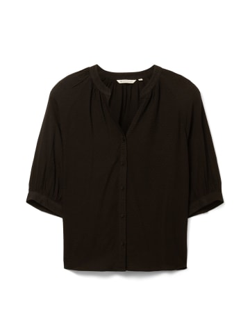 TOM TAILOR Denim Bluse STRUCTURED in Schwarz